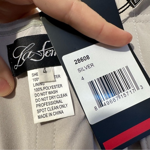 NWT La Femme Strapless Satin Gown with Pleated Bodice and Slit - size 4 - Picture 5 of 6